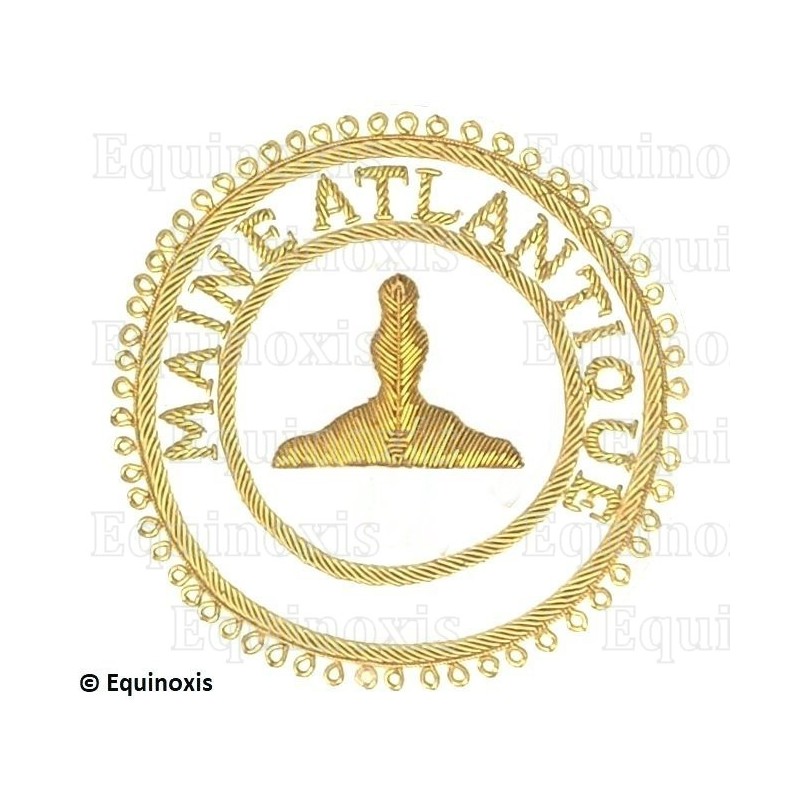 Badge / Macaron GLNF – Grande tenue provinciale – Premier Grand Surveillant – Maine Atlantique – Brodé main